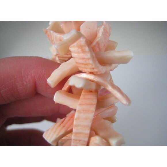 Pink Shell Bracelet Vintage Chunky Beaded Summer Ocean Sea Beach Bangle - Picture 9 of 9